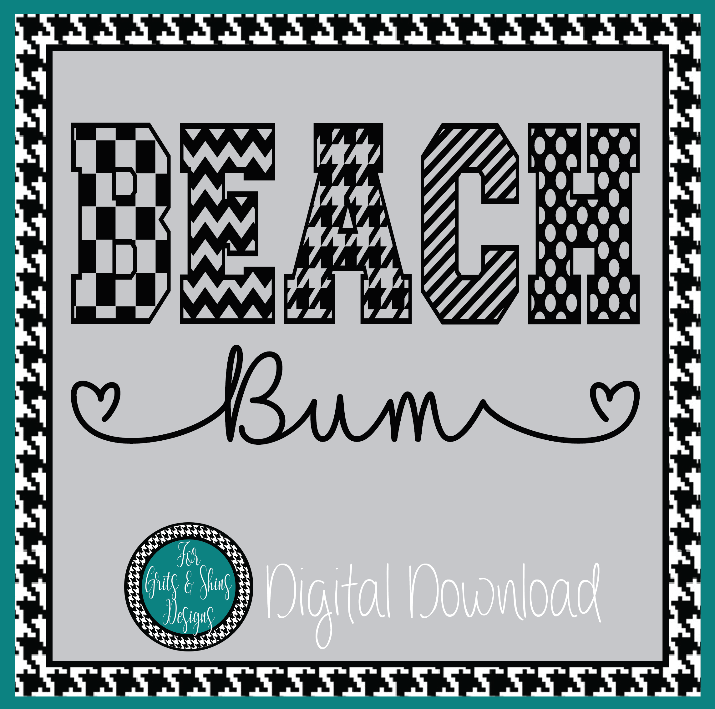 Beach Bum SVG Digital Design Preview Image