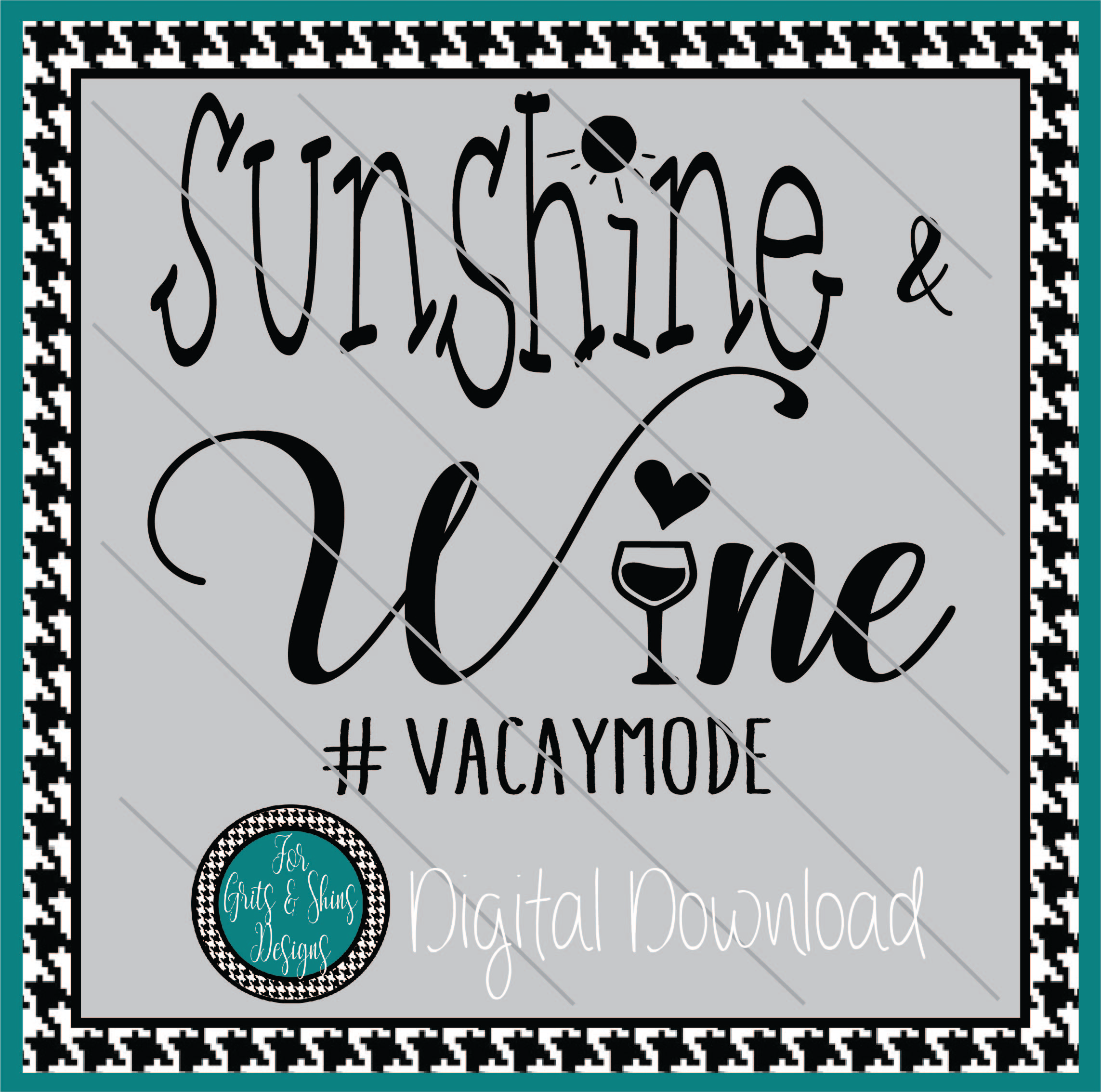 Sunshine & Wine Digital Design Preview Image
